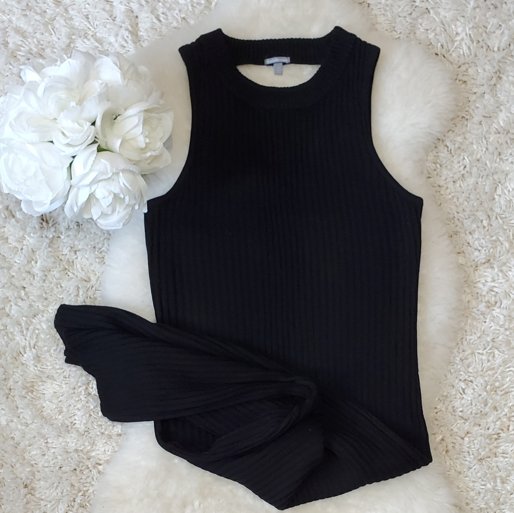 Charlotte Russe M, Open Back black midi ribbed bodycon dress